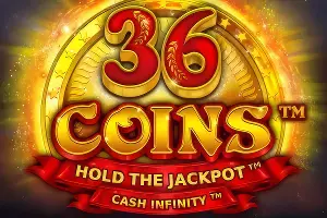 Automat 36 Coins - Błyszczące złote monety na czerwonym tle